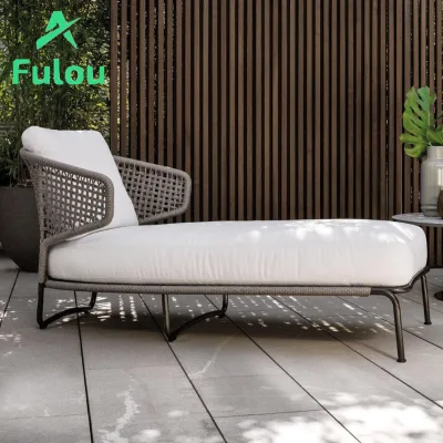 Customizable Outdoor Loveseat Chaise Longue Waterproof Sun Protection Rope-Encased Terrace Sectional Garden Sofa