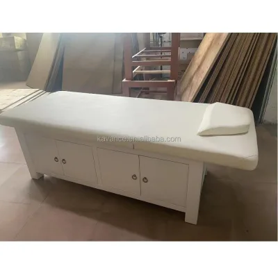 2023 Hot Sale High Quality White Wooden Portable Massage Tables with Drawer Full Body Beauty Massage Bed for Sale