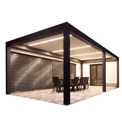 Outdoor Modern Aluminium Electric Pergola Bioclimatica 3X3m 3X4m 4X4m 6x4m Motorized Remote Control 10-Year Warranty