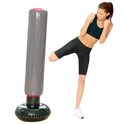 Heavy Duty Inflatable Kick Boxing Pillar PVC Free Standing Punching Bag Tumbler Training Column for Gym