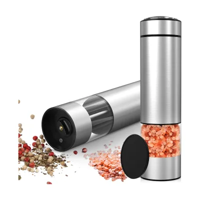 NEW Easy to Use Stainless Steel Salt & Pepper Electric Pepper Grinder Mills for Gift