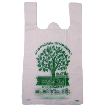 Torise Compostable T-Shirt Food Shopping Bag with Vest Handle Custom Shopping Bag Biodegradable Shopping Bags