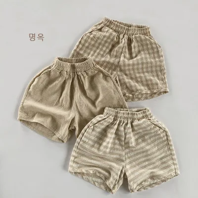 Thin Breathable Linen and Cotton Shorts 2025 Summer New Korean Version of Five-point Pants Children's Personalized Hipster Short