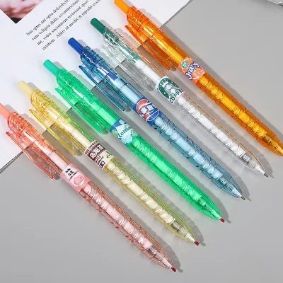 Huimai Summer Drink Plastic Bottle Shape Press Liquid-Ink Bullet Type 0.5 Gel Pen Good-looking Large Capacity Student Exam