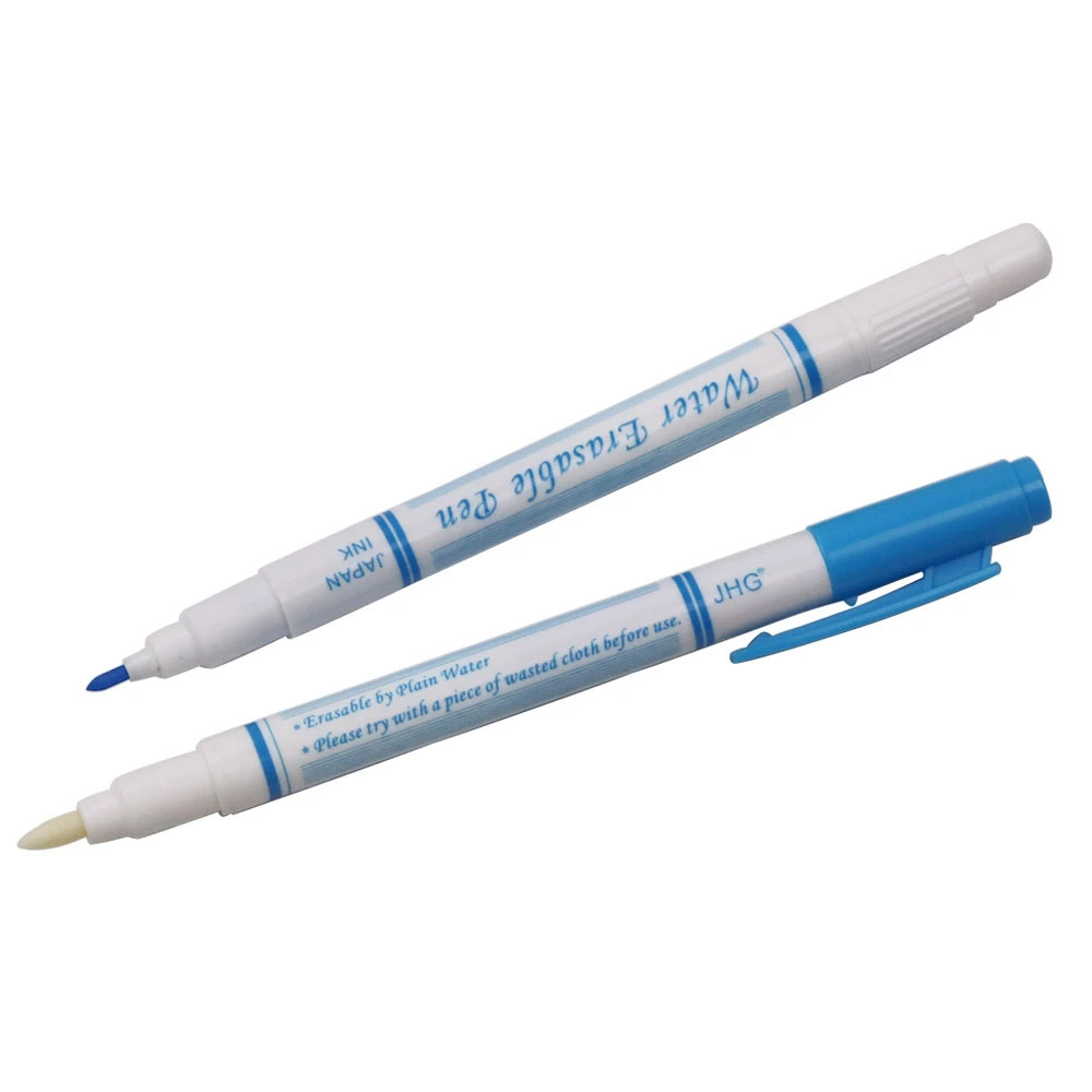 1Pc Water Erasable Fabric Marker Pen High Quality Water-based Double-head Pen Draw / Clear Cross Stitch Pen Sewing Tools