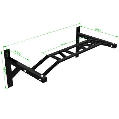 Steel Wall Mounted Pull up Bar with Pulley System Multi-Grip Chin up Bar Cable Attachments for Home Garage Gym Workout