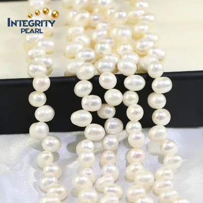 7-8mm Top Drilled Rice Top Drilled Pearls Original Natural Freshwater Real Strand Pearl Beads Freshwater