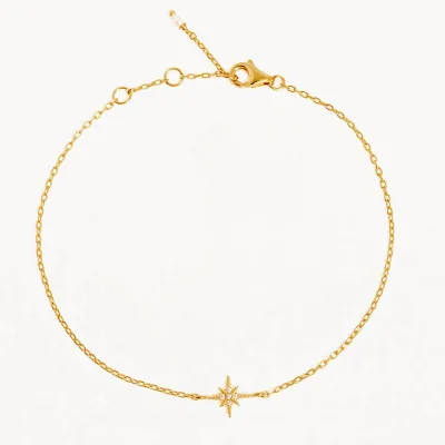 CHICNNA Fashion Hot Sale 14k Gold Plated CZ Star Bracelet Handcrafted Dainty Sterling Silver Bracelet for Women Wholesale