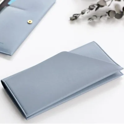 Fashion Multi-functions Universal Solid Color Blank Large Size Passport case Card Storage Holder Business Wallet air Ticket Clip