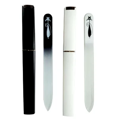 Professional Custom Wholesale Price Colorful Art Glass Nail File Glass Nail Files Private Label Ergo Glass Nail File With Case