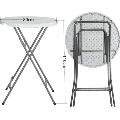 High-Durable HDPE Plastic Folding Table Portable Outdoor Mobile Bar for Dining Folding Cocktail High Bar