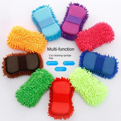 Premium Chenille Microfiber Wash Sponge Two Sided Lint and Scratch-Free Ultra Absorbent Cleaning Sponge Tools for Automotive