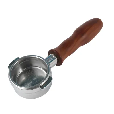 51mm Espresso Machine with Wooden Handle Customized Logo Commercial Stainless Steel Coffee Portafilter Filter Stocked
