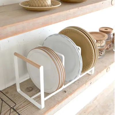 Japanese Kitchen Three Grid Dish Rack Bowl and Dish Drain Rack Dining Plate and Tableware Sorting Storage Rack