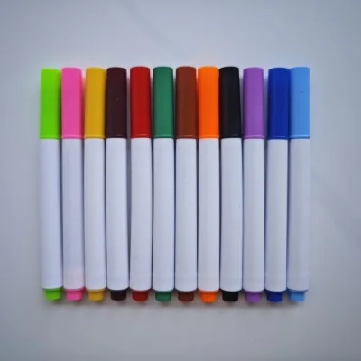 Eco Friendly Ventilated Whiteboard Markers No Ink Skipping Kids Painting Pens 12 Optional Colors