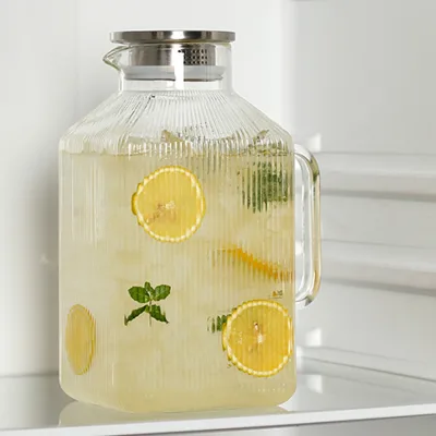 Manufacturer New Arrival 1 Gallon 128oz Wide Mouth Crystal Borosilicate Eco-Friendly Cold Brew Beverage Glass Pitcher No Handle