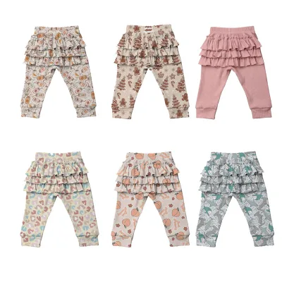 Wholesale Factory Price Lace Candy Color Girl Jogger Knit Fabric Fall Pants Custom Print