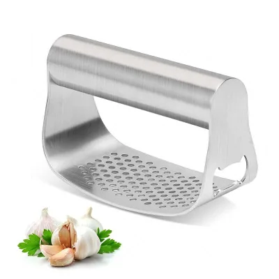 Stainless Steel Garlic Press Rocker Kitchen Manual Garlic Crusher Chopper With Bottle Opener