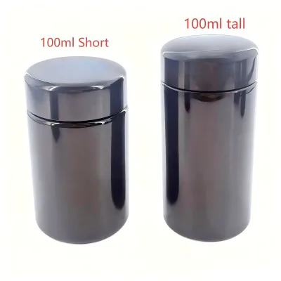 100ml 1oz Natural UV Violet Glass Large Bottle Black Glass Jar Silk Screen Printed Screw Cap for Skin Care Serum Nutraceutical