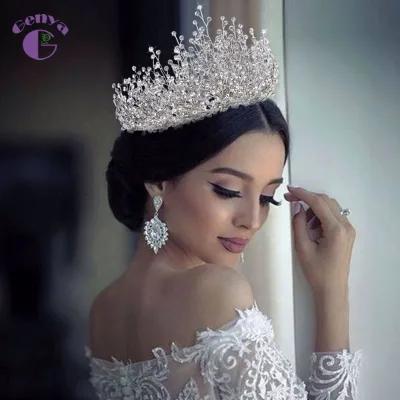 GENYA New Style Bridal Rhinestones Crown Tiaras Princess Tiaras Crown Wedding Rhinestones Tiaras