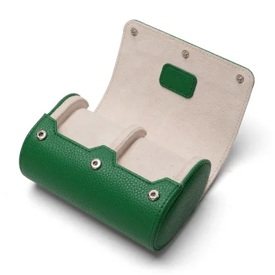 Factory Wholesale Lichi Leather Double 1 2 3 Slot Watch Roll Eco Friendly Materials Custom logo Watch Box Travel Watch Rolls