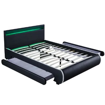 Cheap Price Hot Sale Unique Design  Fashionable Led Bed with Pu Frame for Bedroom Furniture