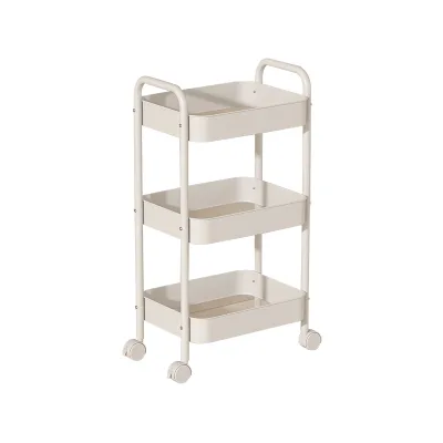 Multi-Layer Modern Rolling Mobile Trolley Storage Cart Standing Type Installation Kitchen Snack Storage Rack