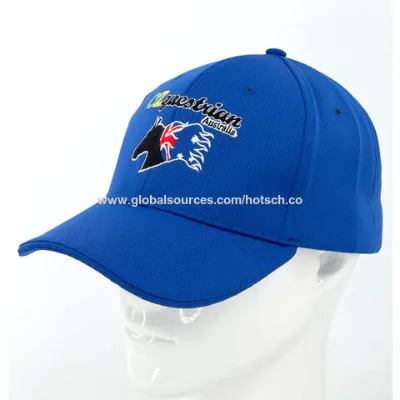 Baseball Caps With Flat Embroidery Patch Premium Quick Dry Golf Cap Blue Sports Caps Custom Polyester Caps Sports Outdoor Cap