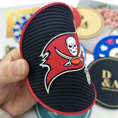 Factory Direct Custom Design Soft PVC Cup Mats 3D Insulated Mug Pads Coaster for Drinks Directly Priced Promotional Items