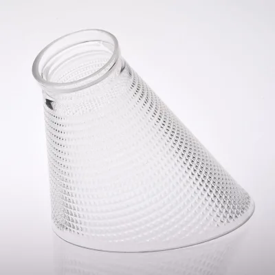 Modern Transparent Textured Glass Tapered Light Shade for Farmhouse Dining Room Bedroom Wall Sconce and Ceiling Lamp Decor