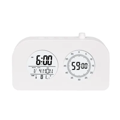 Dual Screen Digital Desk Clock, Visual  Productivity Countdown Timer with Alarm & Temperature, 60-Minute Time Manager for Kids