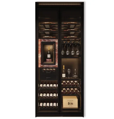 Luxury High-End Customized Stainless Steel Wine Cooler Exhibition Stand Wine Cooler Air Cooling Refrigeration Equipment