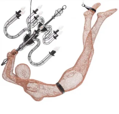 Art Figure Action Sculpture Led Light Interior Decoration Resin Art Figure Statue Ornament Chandelier