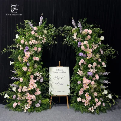 Wild Greenery Floral Pillar Bridal Shower Welcome Board Side Decor