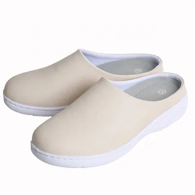 High Quality Genuine Leather Soft Hospital Nurse Working Shoes Anti Slippery Casual Slippers