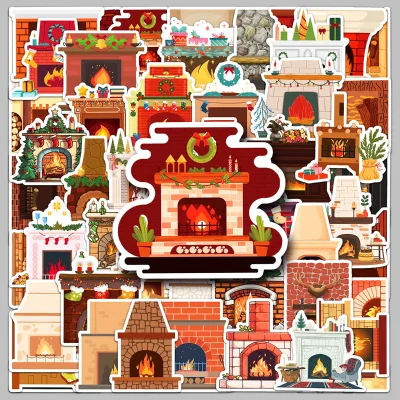 50pcs Factory Promotional Computer Stickers Personalized Uv Print Custom Decorative Cartoon Fireplace Stickers