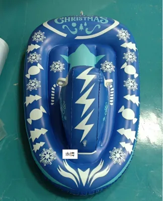 Inflatable Snow Tube(blue) Heavy Duty Snow Sled Inflatable Soft Bottom Nylon Cover Snow Ski Tube for Winter Sports
