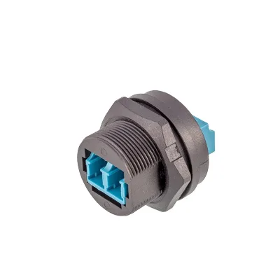 ZHEFAN IP67 Single-mode double core threaded Plastic jacks panel mount FDDI waterproof Connectors Optical fiber connector