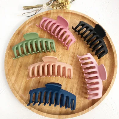New Arrival Korean Elegent Plastic Hair Clip Claw 11cm Large Women Simple Frosted Hair Claw for Thick Hair