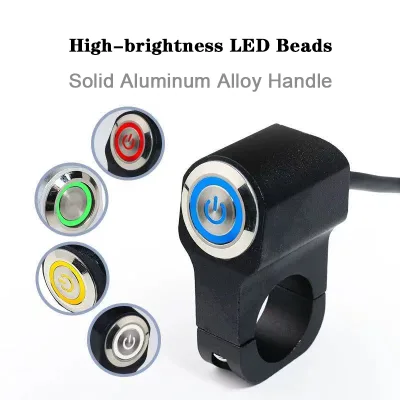 Waterproof Motorbike Handle Bar Modification Switch Stainless Steel Mount Bracket Metal LED Spotlight Power Switch