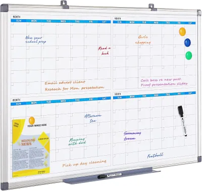 Magnetic Monthly Calendar Dry Erase Board for Refrigerator Whiteboard for Fridge Magnet Board Erasable Fridge Planner Calendar