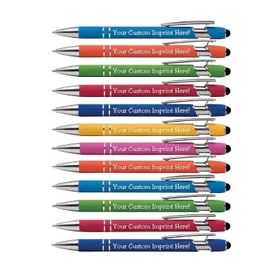 Factory Direct Sale Custom Logo Cheapest Multi-Color Aluminum Ballpoint Style Push-button Pen With Soft Rubber for Gift
