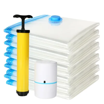 Save Space clear Transparent Vacuum Compression Storage Plastic Bags for Clothing and Bedding
