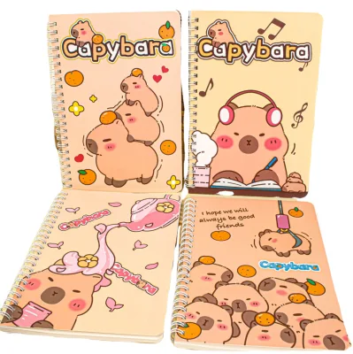 New Cheap Product Ideas 2024 Custom Student A5 Spiral Notebook with Paper Cover 80 Sheets for School Use Kawai Products