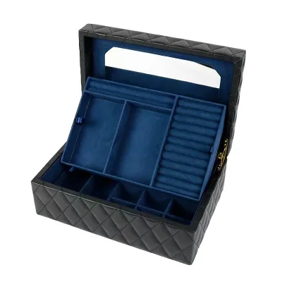 Multifunctional Jewelry Box Simple Leather Jewelry Jewelry Necklace Ring Earrings Storage Box