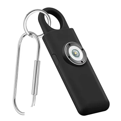 Recharge 130db Emergency Self Defense Alarm Stainless Steel Fastener Keychain with LED Security Anti Wolf Personal Safety Alarm