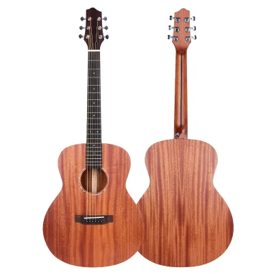 Wholesale High Quality 36" Folk Acoustic Guitar - Full Mahogany Veneer (Warm Tone), New Matte Finish, For Adults & Children