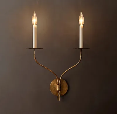 Decorative Vintage Horsehair Wall Light Brass Modern Luxury Design Horsetail Wall Lamp for Hotel Bedroom Bedside Corridor
