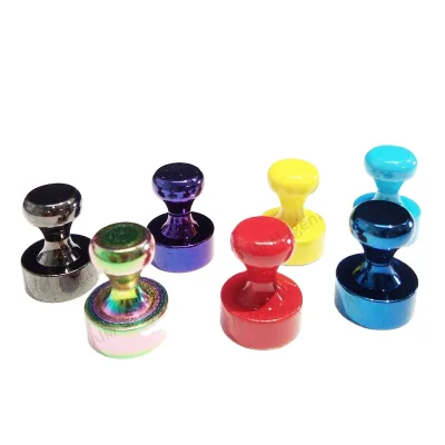 Magnetic Pushpins With 7 Different Colors of Crystal Plastic Casing for Home Office