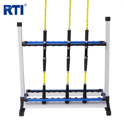 Portable Fishing Rod Aluminum Alloy Rod Holder 24pcs Rods Rack with EVA Jaws